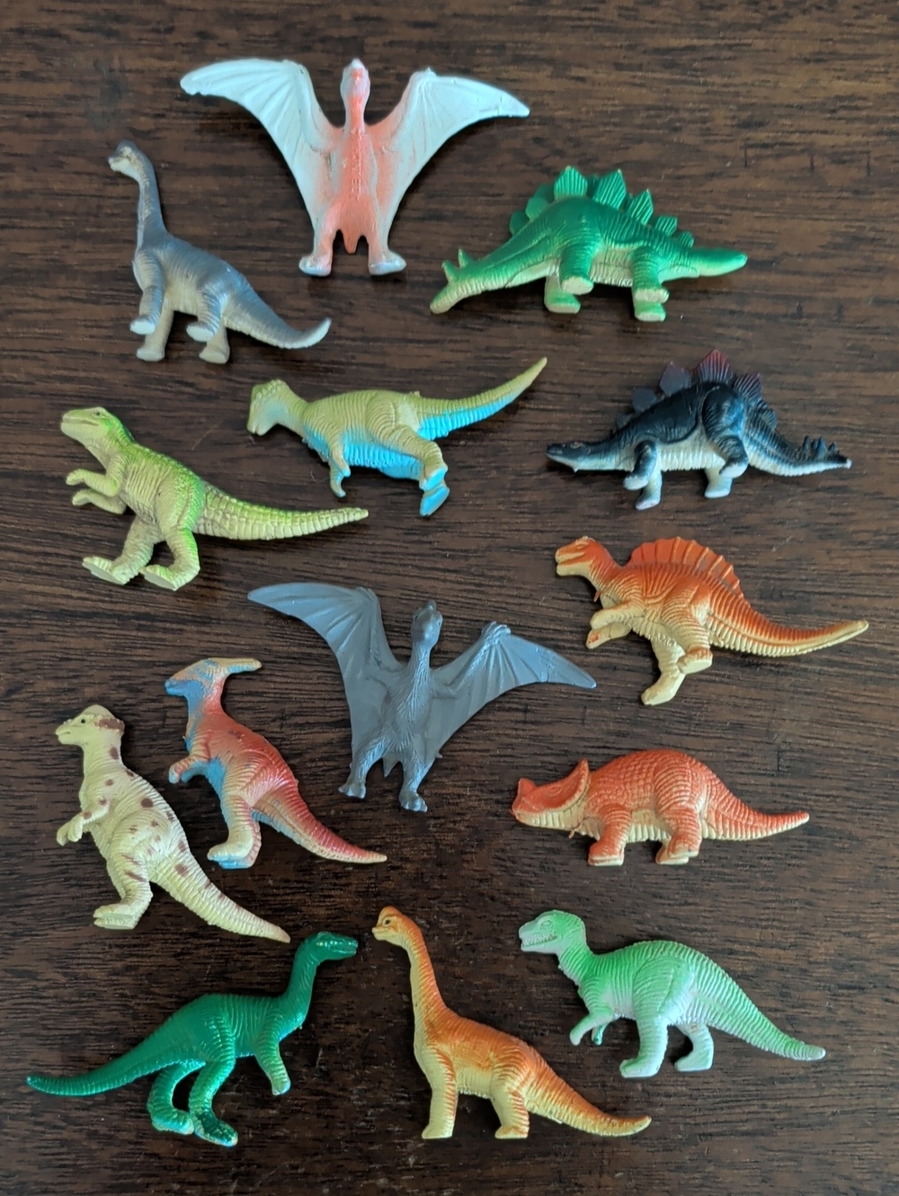 Assorted Color Mini Dinosaur Toy Set for Kids 14 Vintage